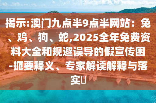 揭示:澳門九點(diǎn)半9點(diǎn)半網(wǎng)站：兔、雞、狗、蛇,2025全年免費(fèi)資料大全和規(guī)避誤導(dǎo)的假宣傳困-扼要釋義、專家解讀解釋與落實(shí)?