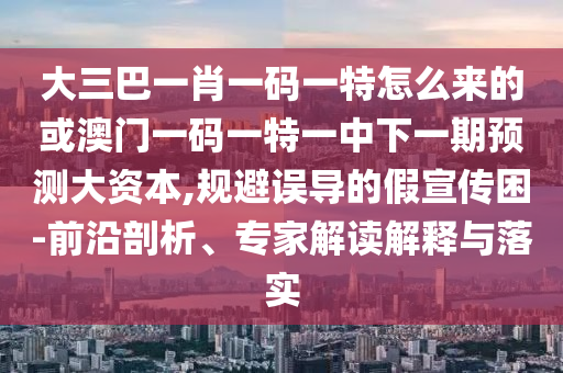 大三巴一肖一碼一特怎么來的或澳門一碼一特一中下一期預(yù)測(cè)大資本,規(guī)避誤導(dǎo)的假宣傳困-前沿剖析、專家解讀解釋與落實(shí)