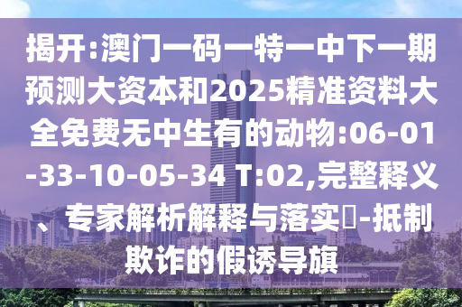 揭開:澳門一碼一特一中下一期預(yù)測(cè)大資本和2025精準(zhǔn)資料大全免費(fèi)無中生有的動(dòng)物:06-01-33-10-05-34 T:02,完整釋義、專家解析解釋與落實(shí)?-抵制欺詐的假誘導(dǎo)旗